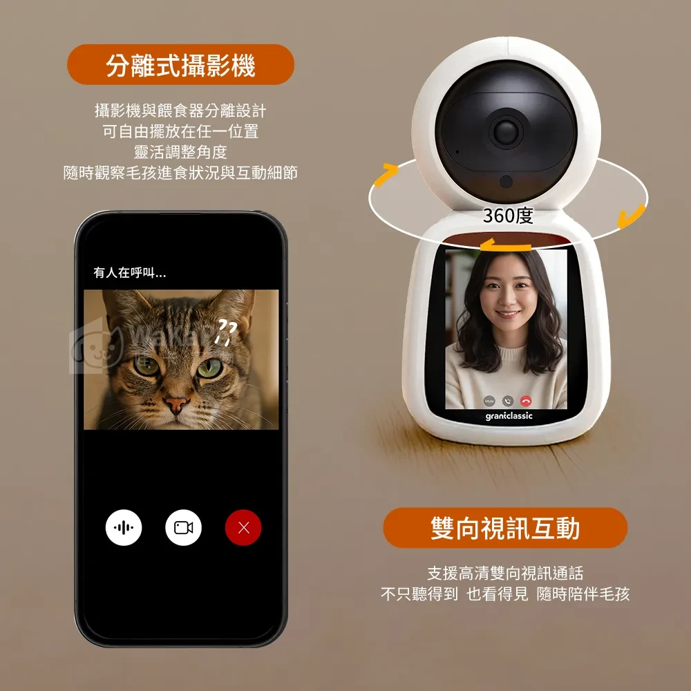 餵不停LuxNourish 貓狗自動餵食器 AI萌寵版(雙向視訊 進階攝影機版)
